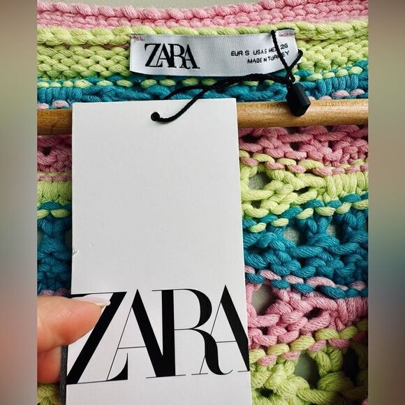 ZARA Striped Knit Cardigan Multicoloured Size S - Picture 7 of 8